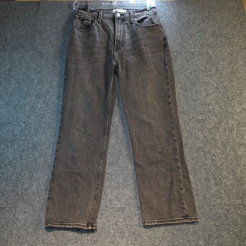 Abercrombie & Fitch Jeans Women 26 Black Ankle Straight Ultra High Rise Good
